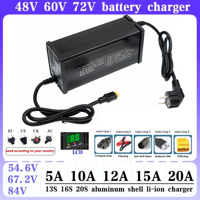 84V 20A Smart Charger - Chargeur de batterie lithium-ion 48V 60V