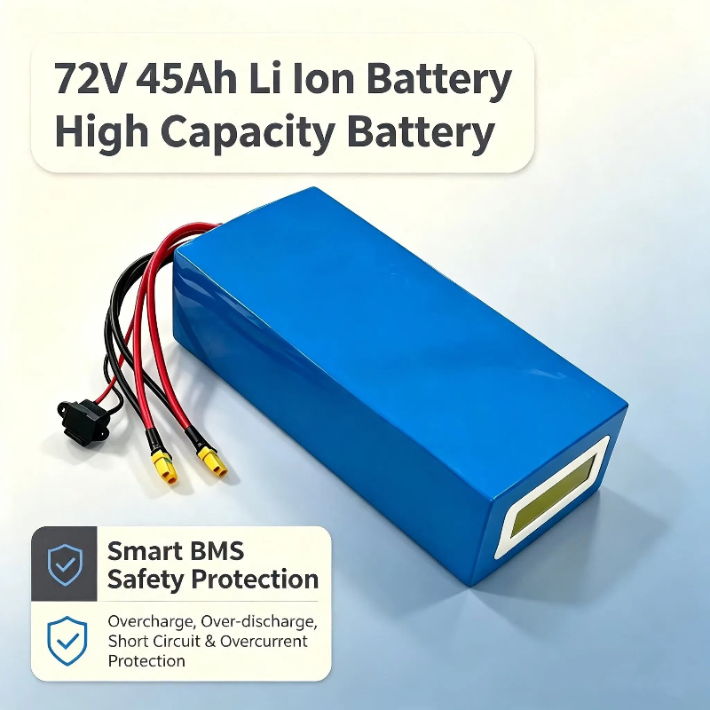72V 40Ah Lifepo4 Battery Pack - Batterie triangulaire au lithium-ion 72V 45Ah
